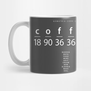 Coffee word code in the English Gematria Mug